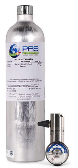 105 Liter Dry Gas (Ethanol Breath Standard) Cylinder Kit